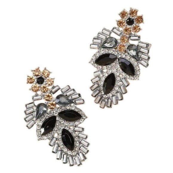 2/$24 Vintage-Inspired Black Silver Gold Tone Delicate Dangle Earrings - Picture 1 of 5